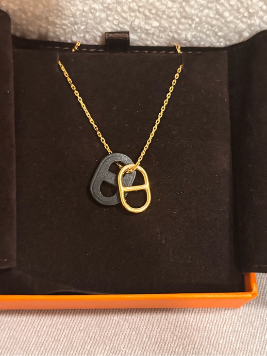 Hermes Jewelry - Hermes O’Maillon necklace, black leather
